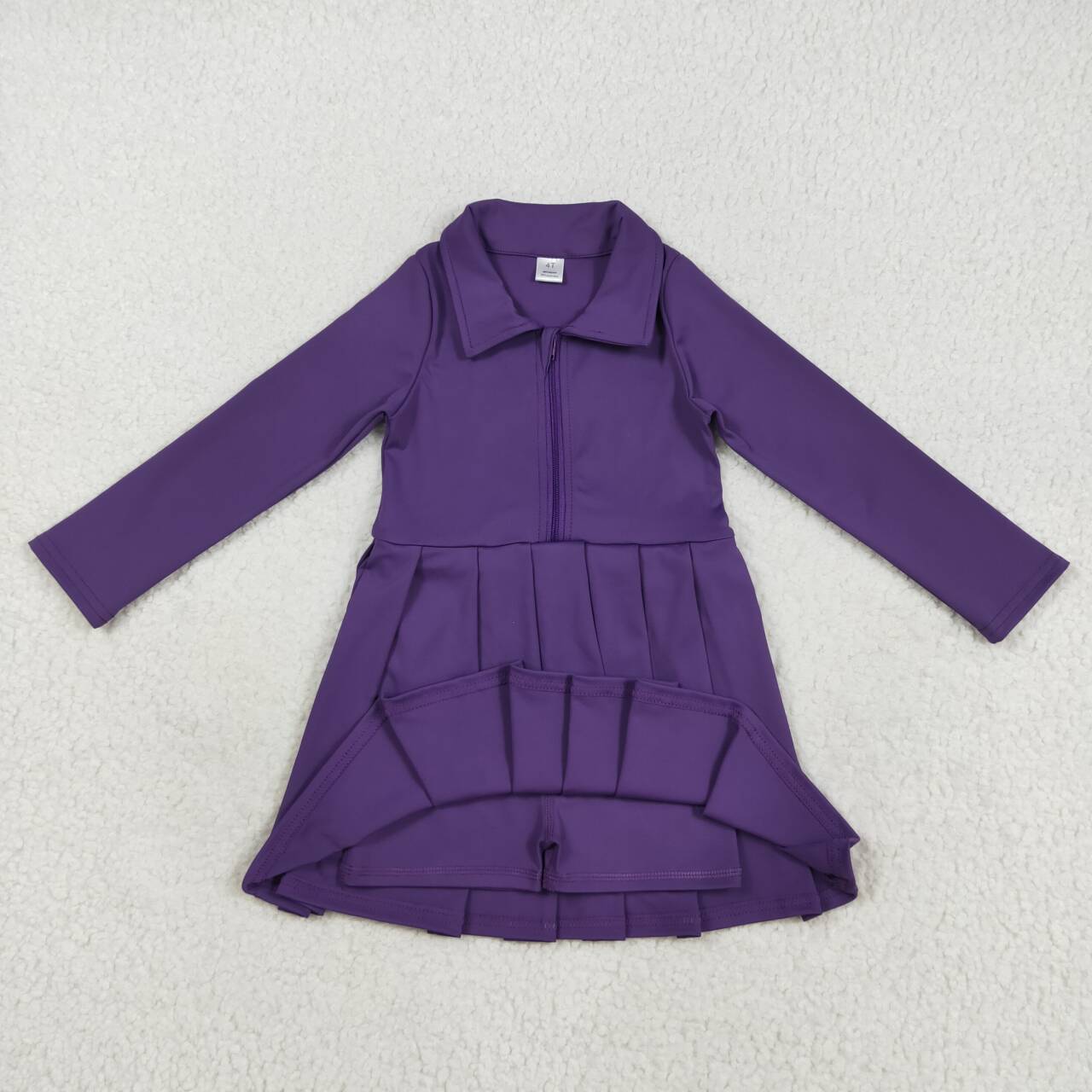 Baby girls purple long sleeve active wear athletic yoga dress