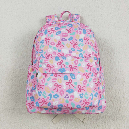 USA SHOP Colorful leopard pink bow design backpack
