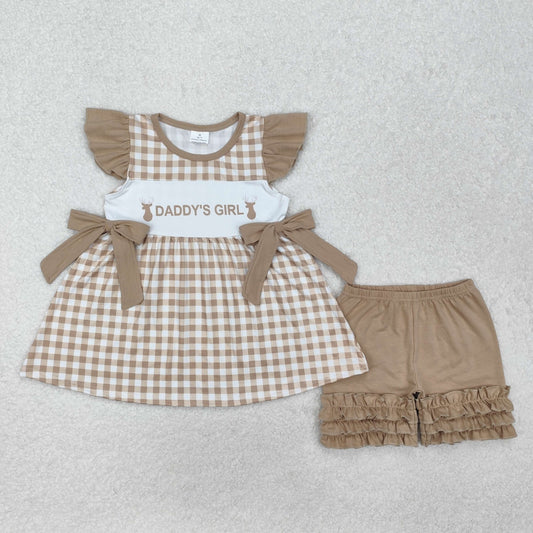 Daddys boy reindeer print girls outfit