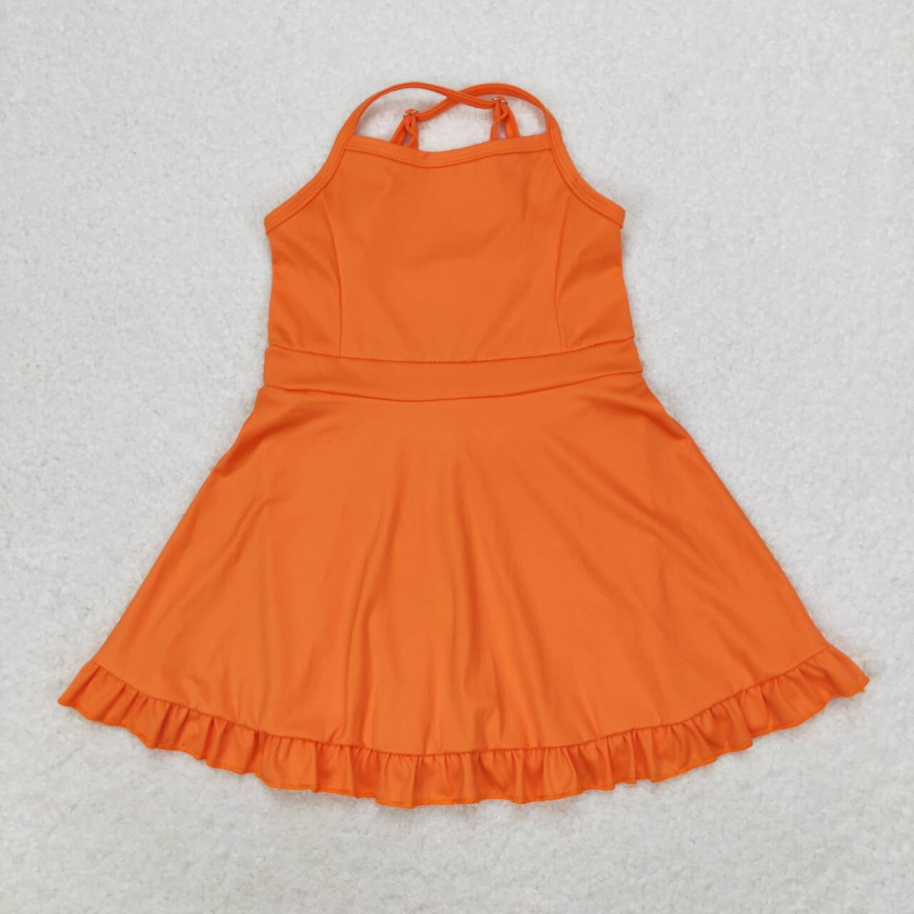 baby girls one piece orange athletic dress