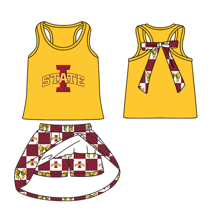 baby girls team cheer skirt outfit add liner shorts