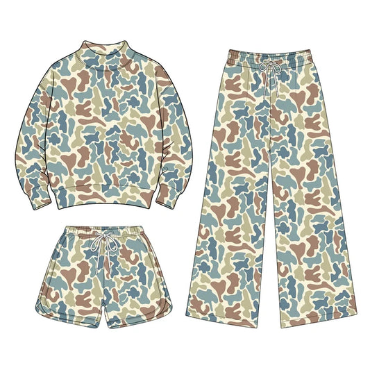 Toddle kids girls custom camo design long sleeve matching outfit