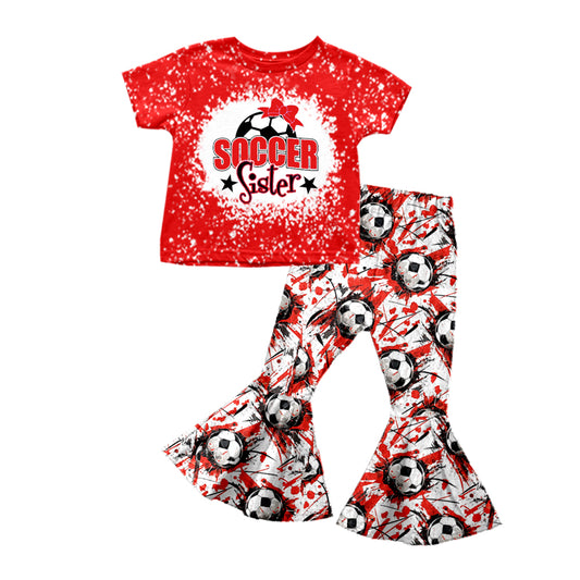 baby  girls short sleeve soccer sports outfit