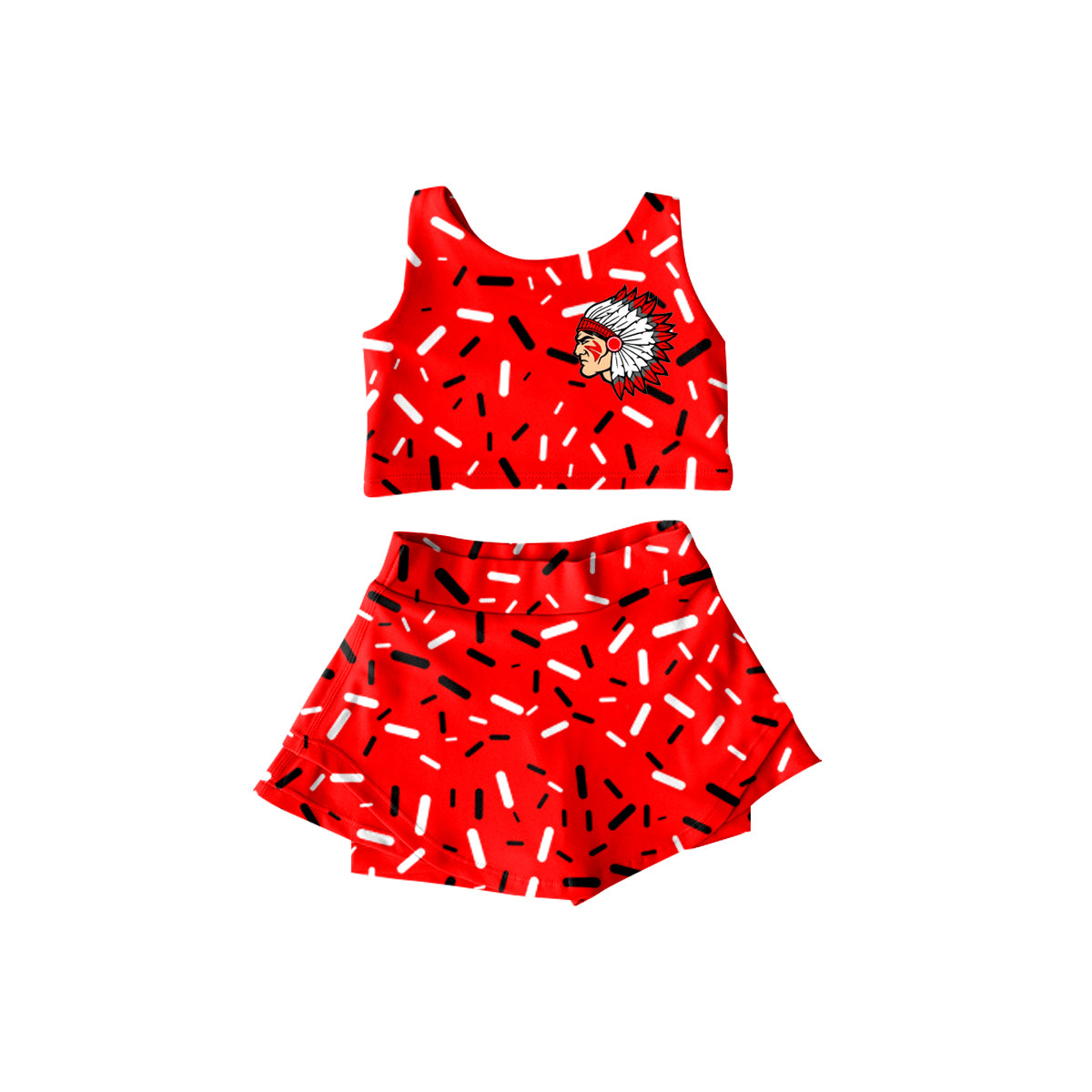 wholesale kids clothes custom active wear team design skirt matching outfit