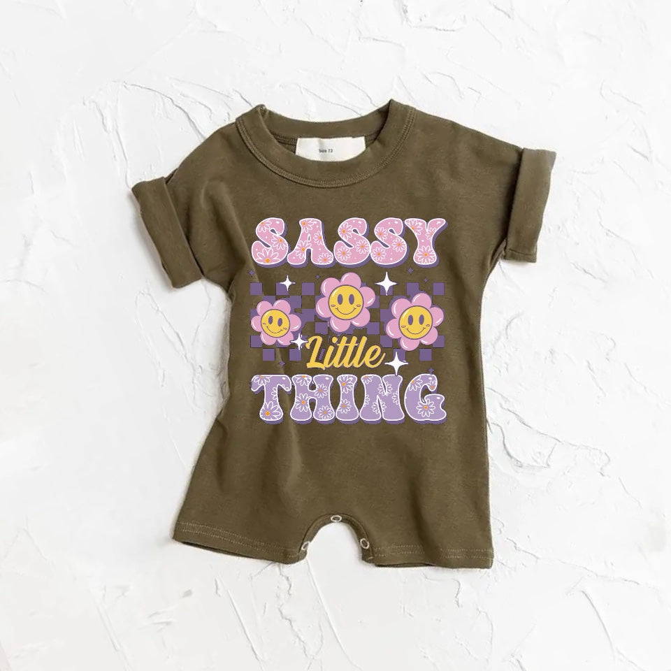 Sassy little thing girls short sleeve romper