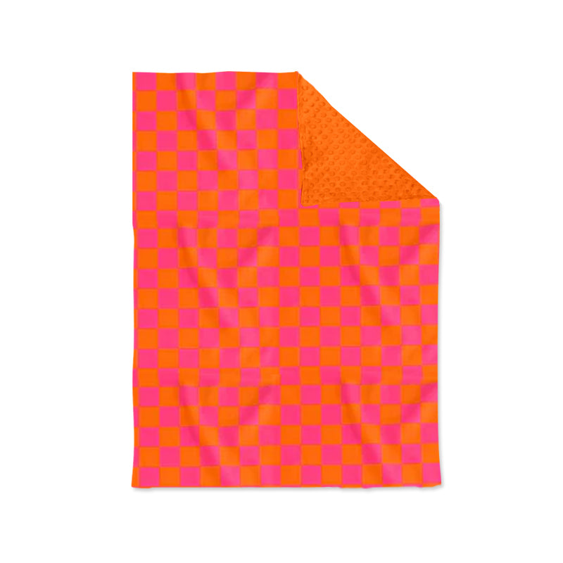 Baby girls checkered milk silk fleece  blanket