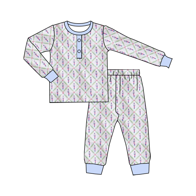 Christmas soldier long sleeve boy pajama set