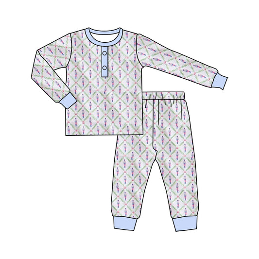Christmas soldier long sleeve boy pajama set