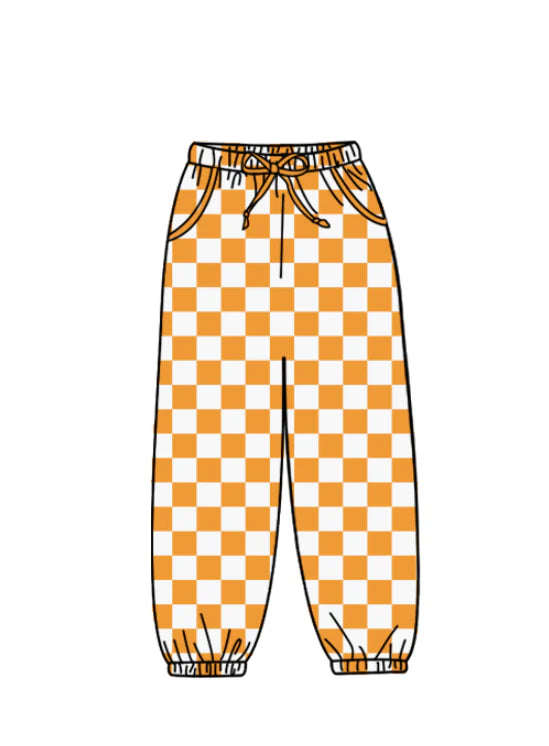 Kids custom yellow plaid  legging pants