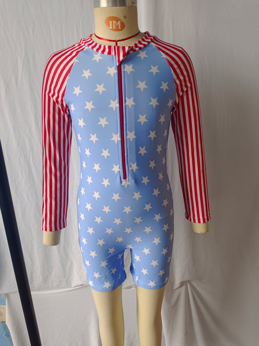July 4th red star american bathing suit preorder