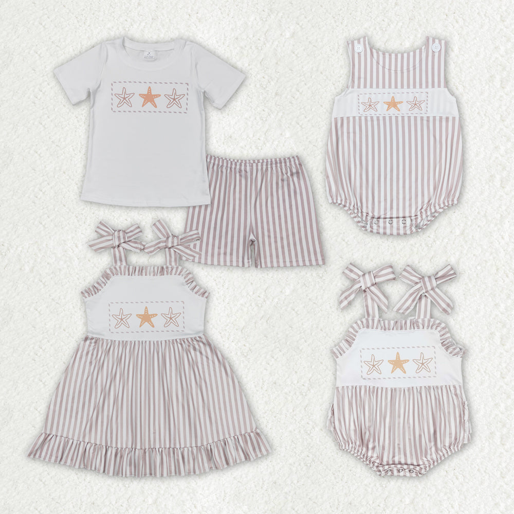 sister brother toddle baby matching starfish clothing set