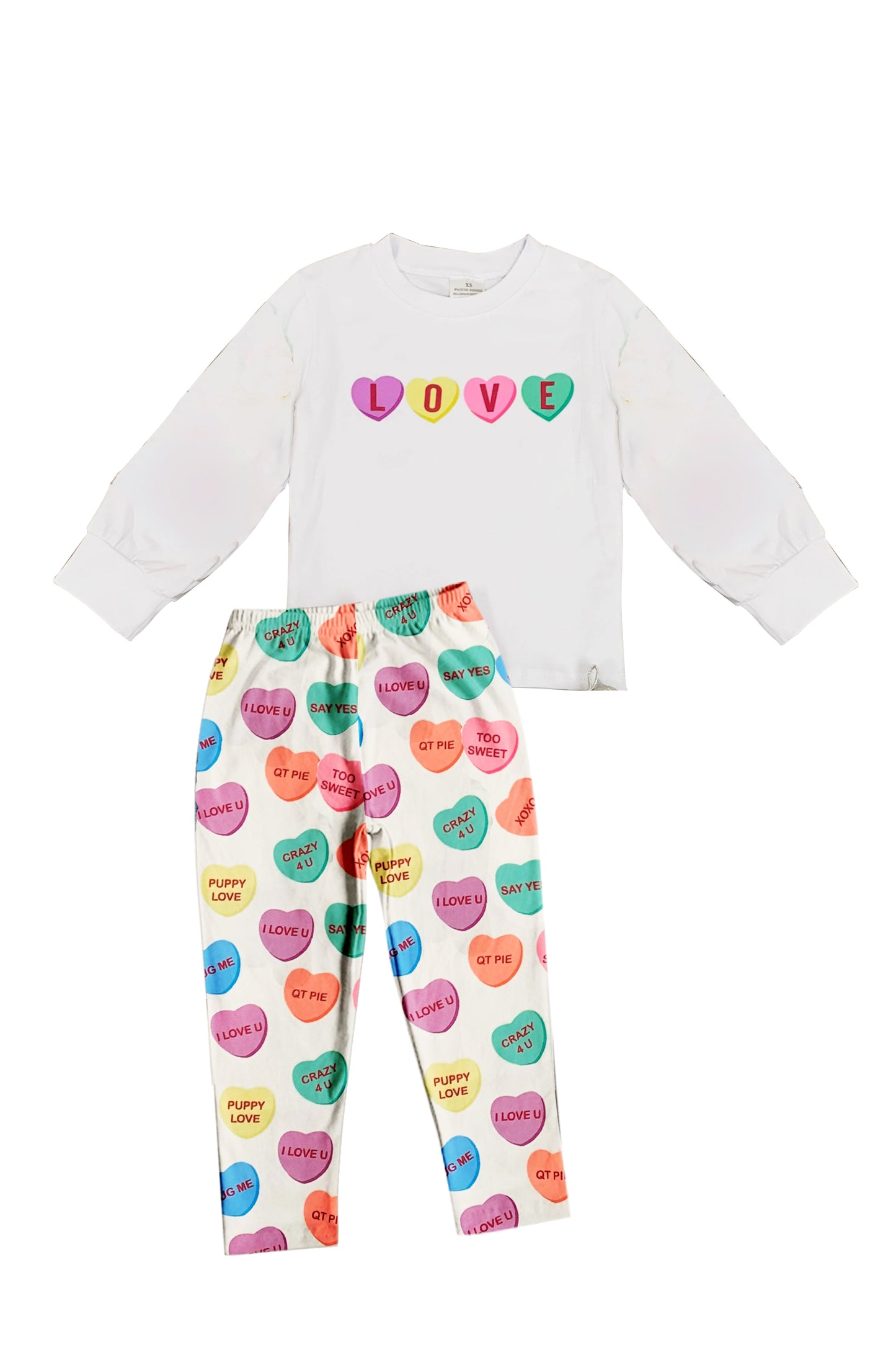 valentines love heart clothing set