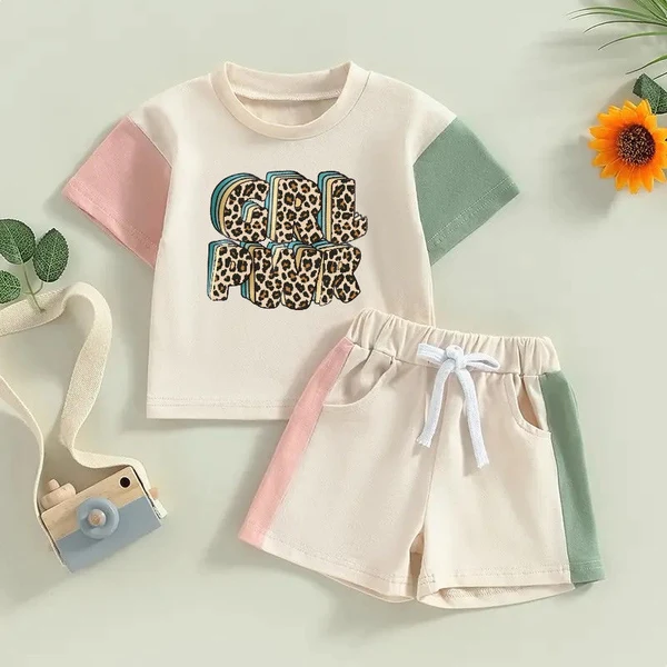 girl power summer short sleeve outfit
