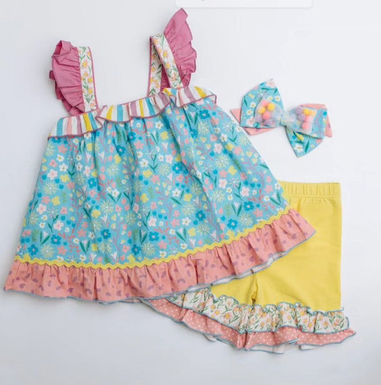 wholesale girls floral boutique set