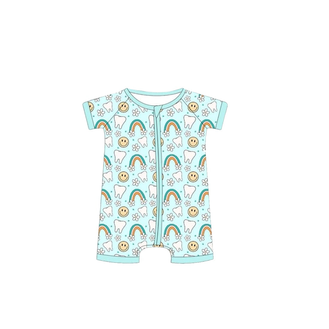 infant baby boy short sleeve zip romper
