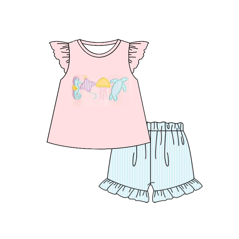 baby girls sea animal design outfit