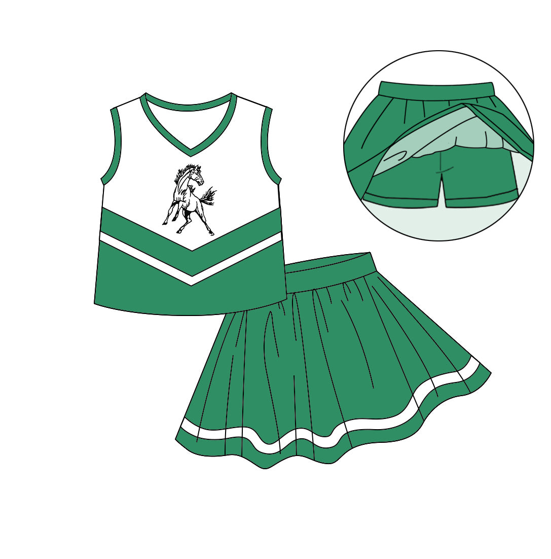 baby girls cheer skirt 2pcs outfit