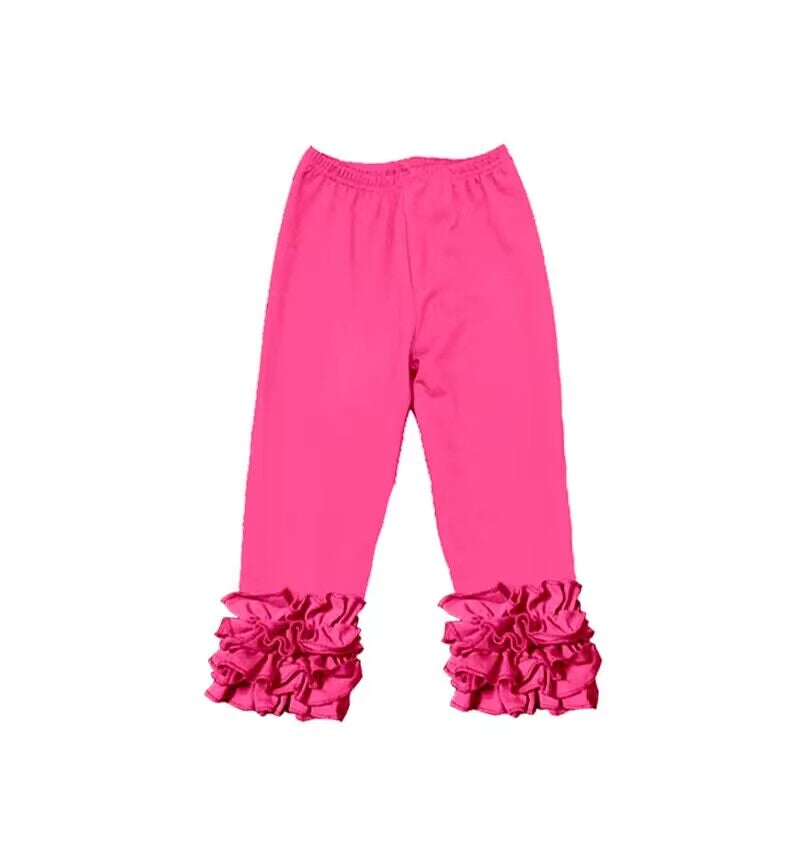 baby girl solid cotton hot pink leggings pants