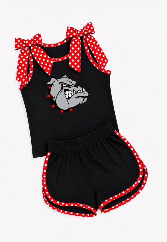 Custom team sleeveless top matching shorts girls summer outfit