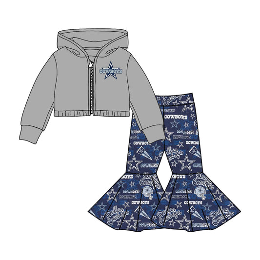 Baby girls team jacket bell pants outfit