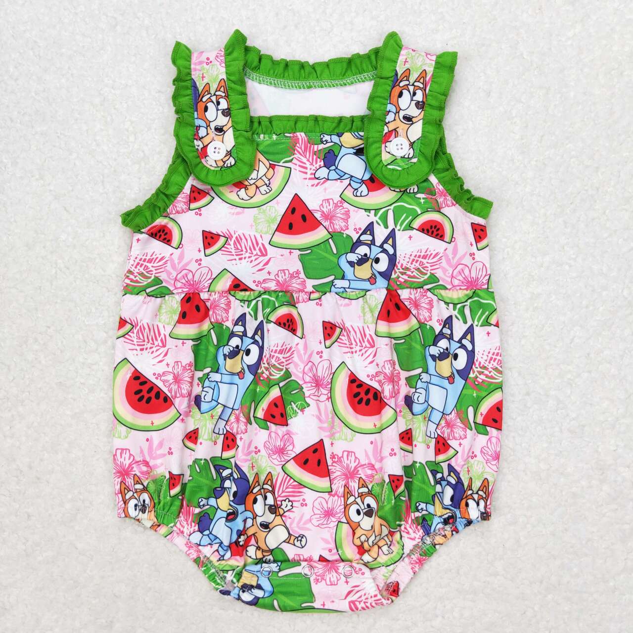 sister brother blue cartoon dog watermelon clothes