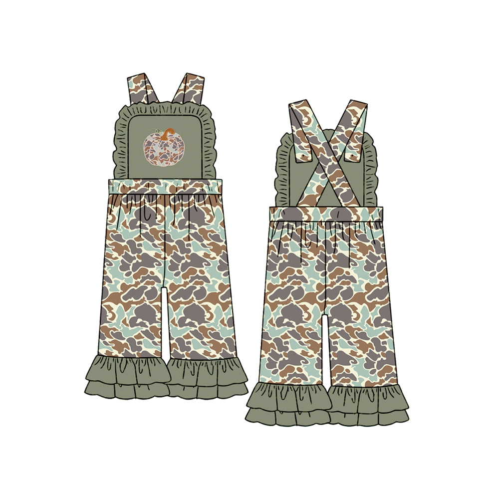 toddle girls fall pumpkin design jumpsuit wholesale factory price