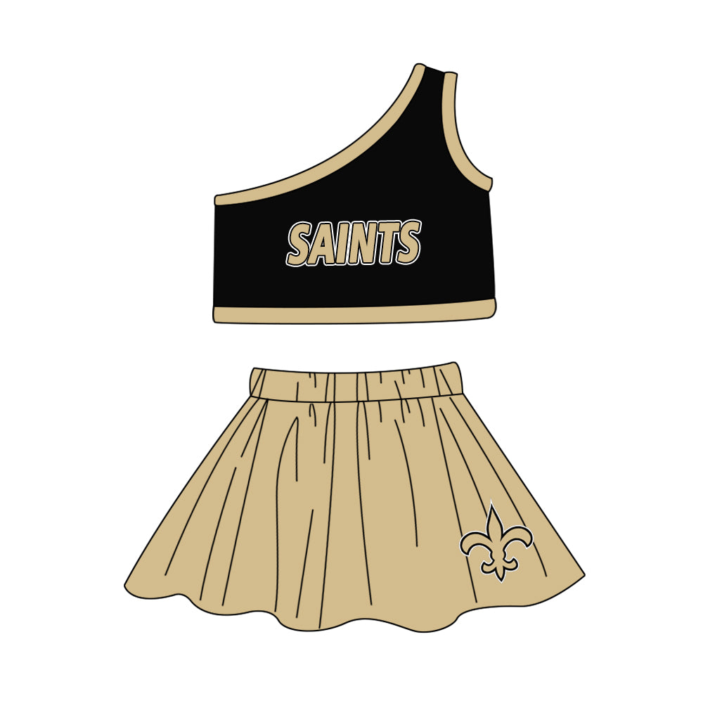 baby girls cheer skirt 2pcs outfit