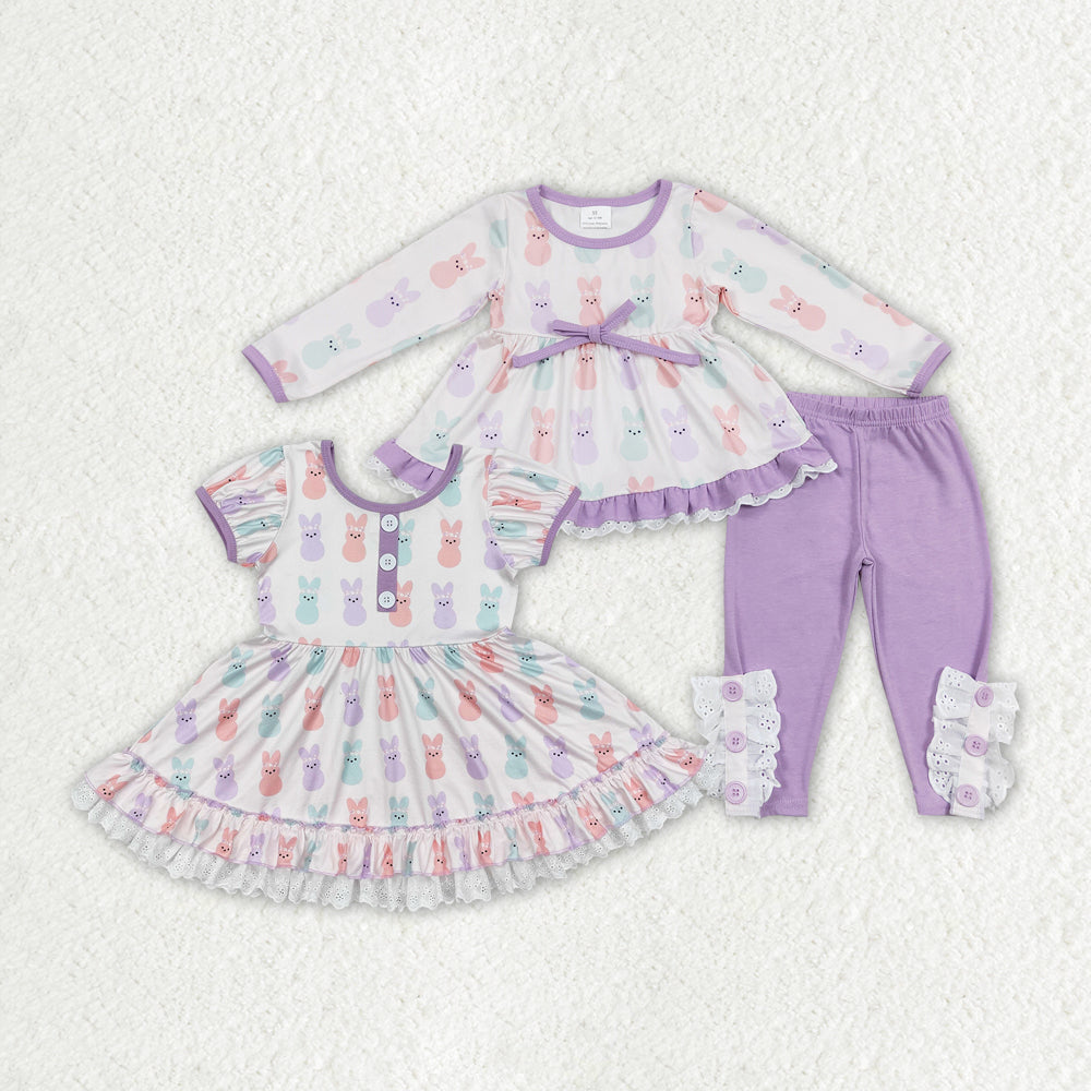 Easter bunny baby girls holiday clothing set