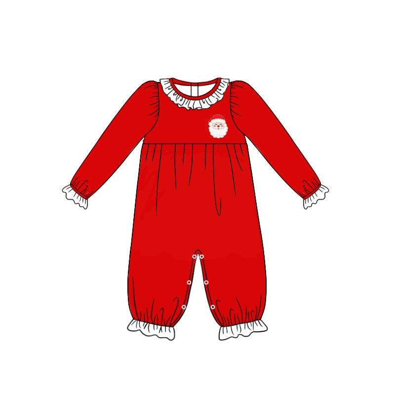 wholesale baby girl long sleeve christmas santa claus romper