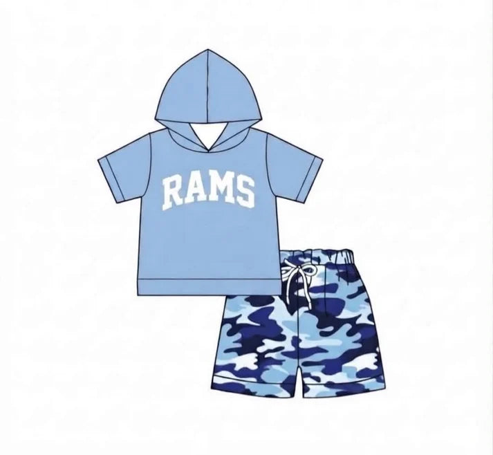 Custom team top matching shorts boy summer outfit wholesale factory price
