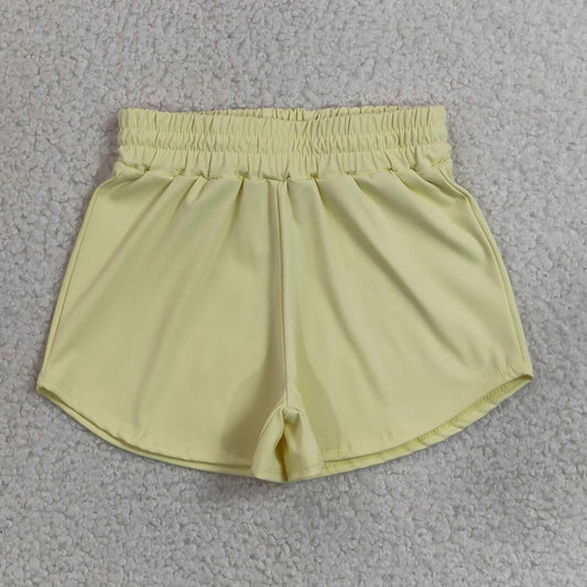 Toddle baby girls yellow color summer yoga shorts