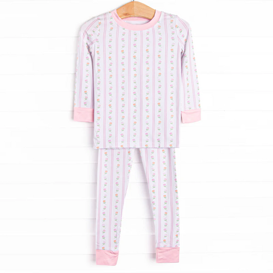 Kids baby flowers design matching pajam set