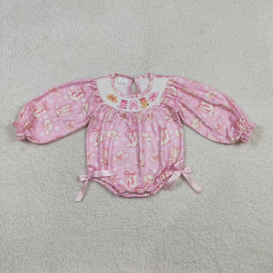 Western boots toddle baby long sleeve romper