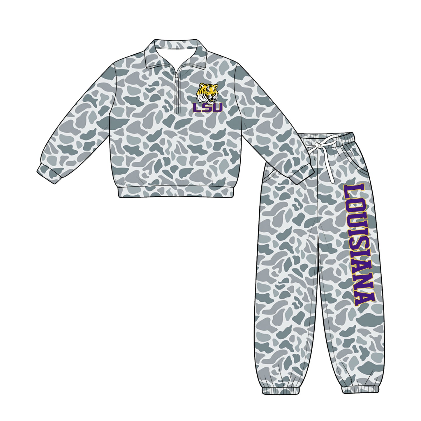 Toddle kids custom louisiana design long sleeve outfit
