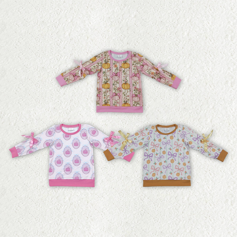 Fall pumpkin kids girl long sleeve top