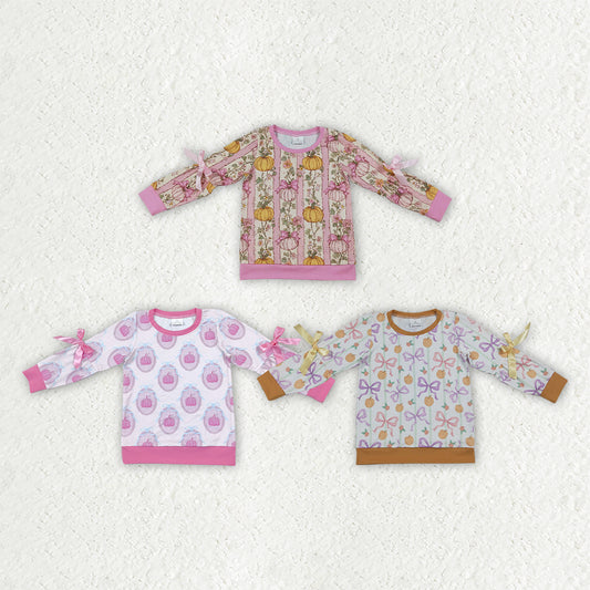 Fall pumpkin kids girl long sleeve top