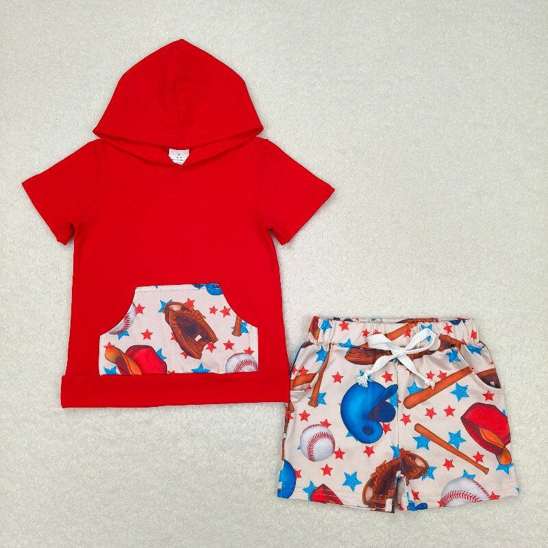 sister brother baseball shirts red shorts sports outfit