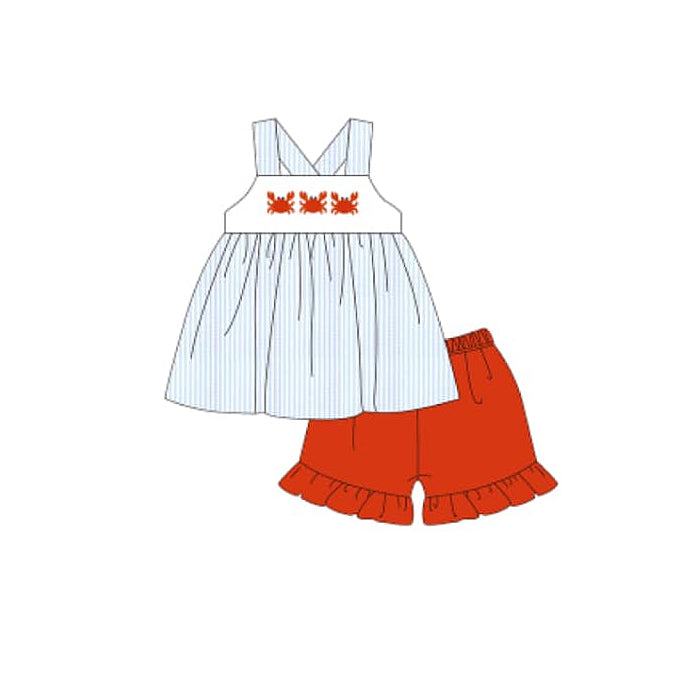 baby girl beach crab summer outfit
