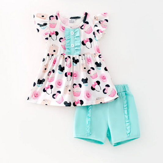 Baby girl cartoon design summer clothes