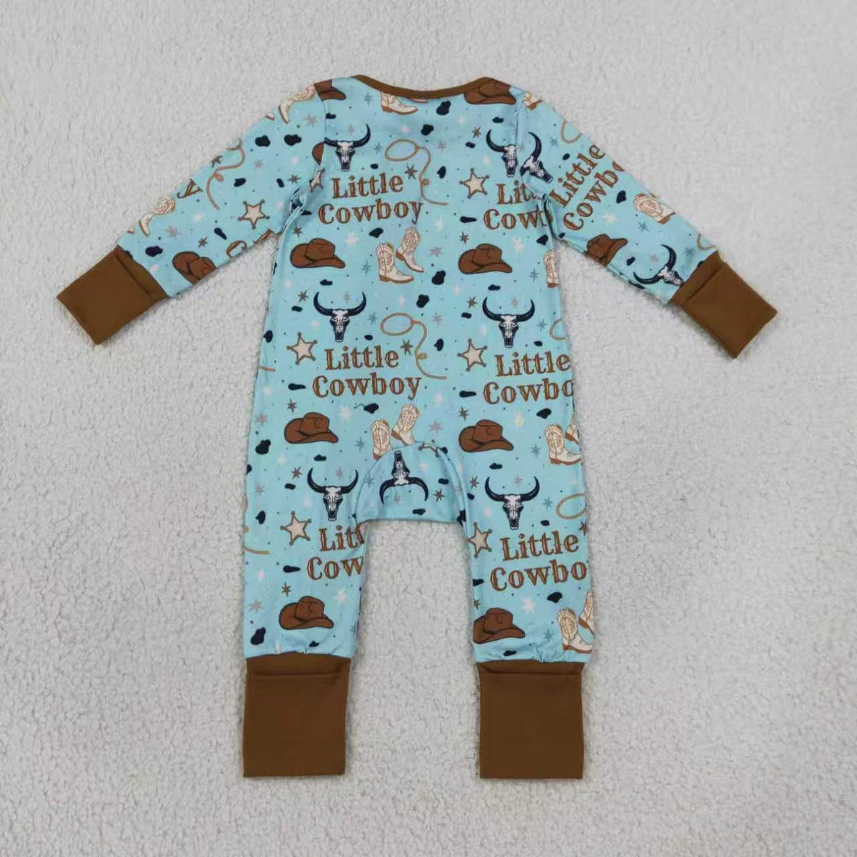 Little cowboy long sleeve top matching pants boy outfit