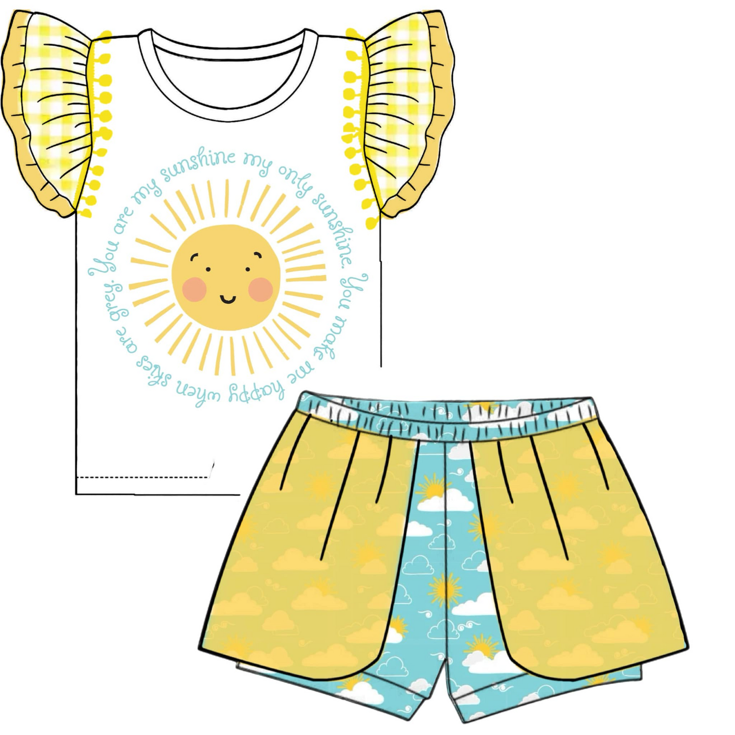 baby  girls wholesale cartoon outfit