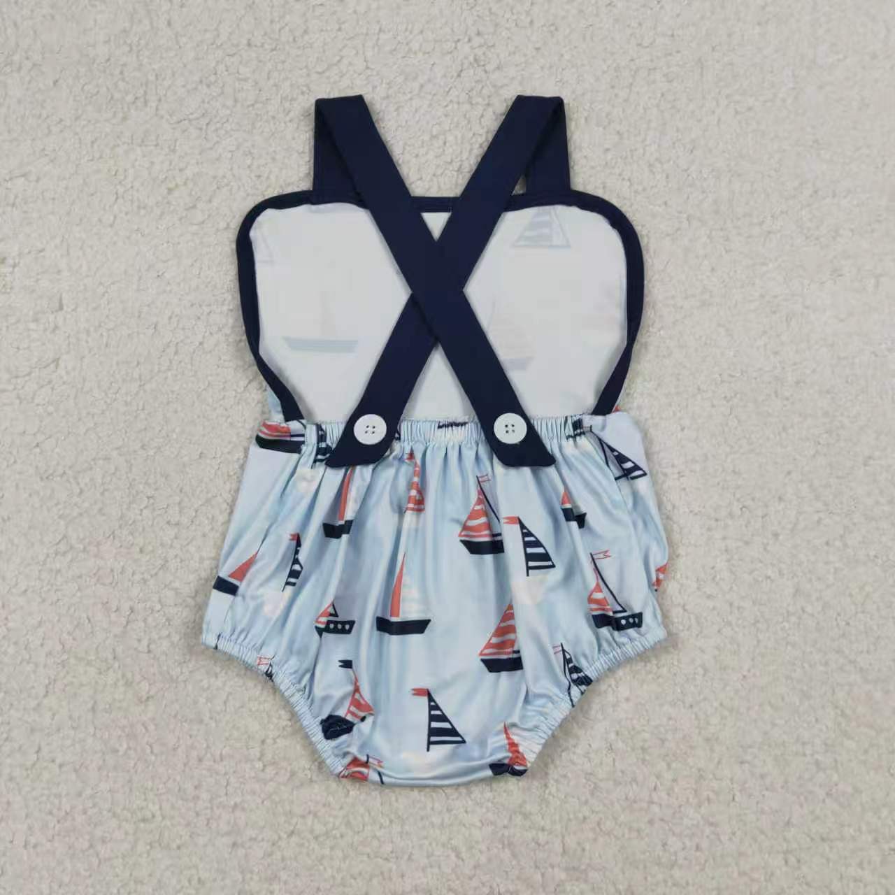 Sailboat top matching shorts boy summer outfit