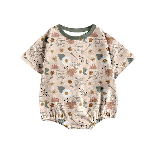 infant baby short sleeve floral romper