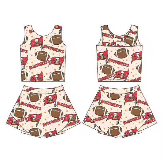 Team design kids summer skirt outfit