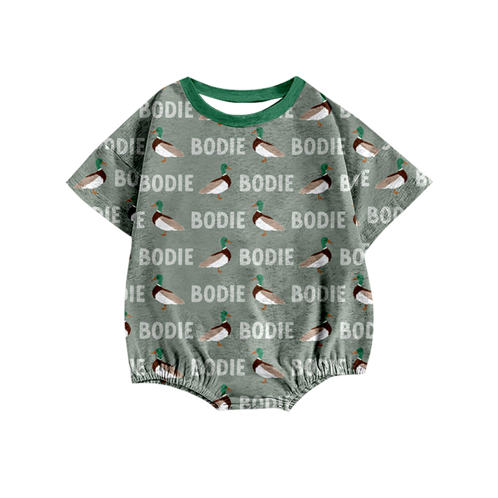 infant baby short sleeve mallard duck romper