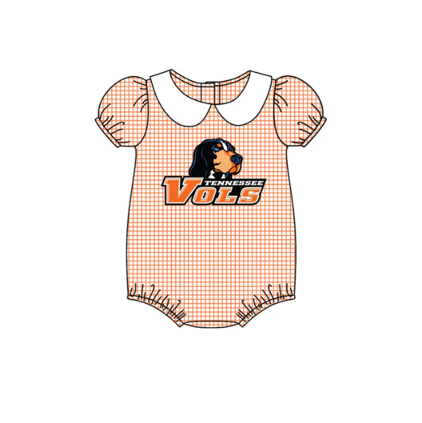 baby orange team design romper