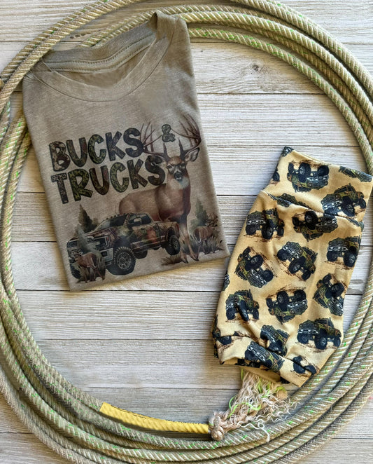 bucks trucks baby boy short outfit