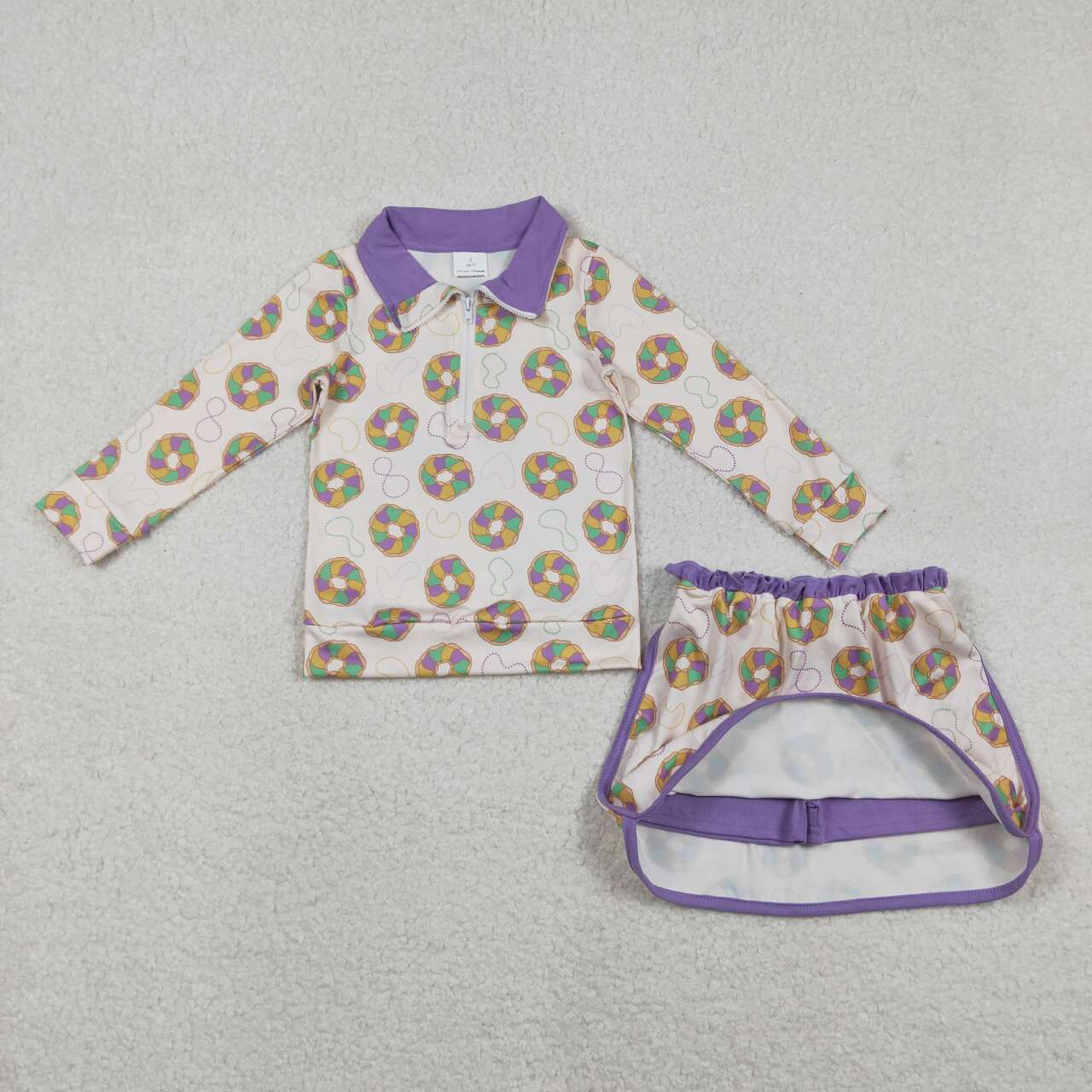 Mardi Gras pullover matching skirt girls outfit