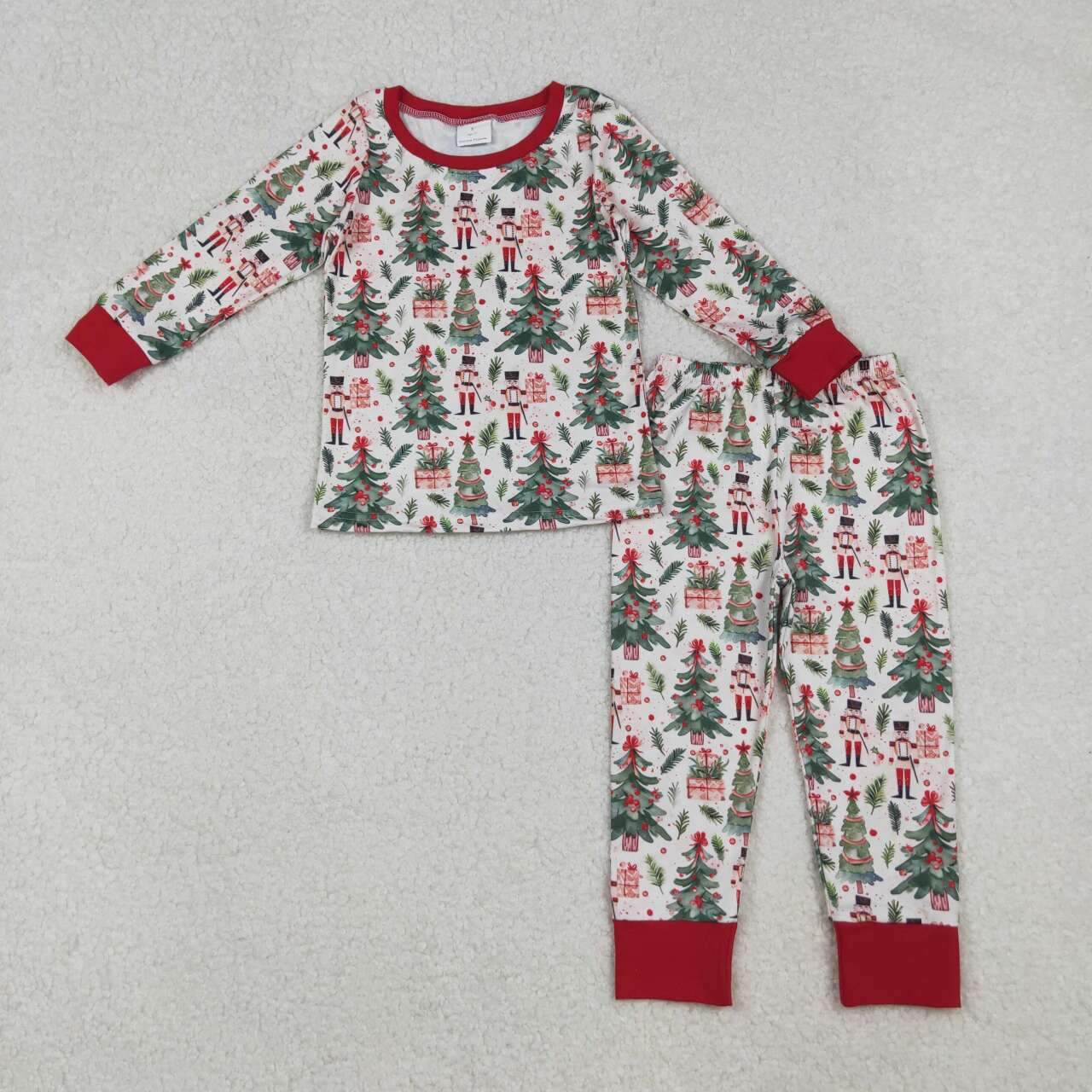 Christmas soldier design kids long sleeve matching outfit