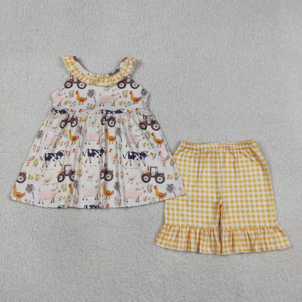 Farm chicken tractor design girls summer dress